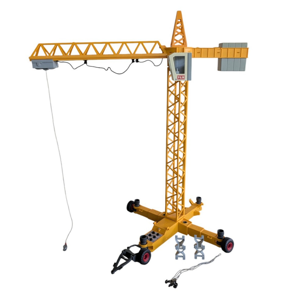 Playmobil 3262 Electronic Crane Yellow Construction As Is Incomplete Set 2003